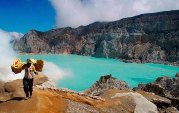 Ijen Volcano Blue Lava